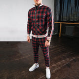Men′s Athletic Tracksuit Sweat Suits for Men Outfits Men's Clothing Fall Winter Flower Print Plaid Men's Suit