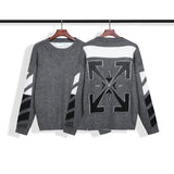 Off White Winter Sweaters Mohair Dark Gray Wool Knitted Sweater for Men and Women
