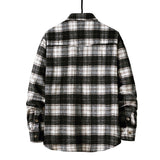 Mens Flannel Jacket Autumn Vintage Flannel Plaid Shirt Men Coat Shirt