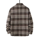 Mens Flannel Jacket Autumn and Winter Flannel Padded Plaid Shirt Men's Style Coat Shirt