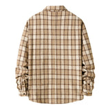 Mens Flannel Jacket Flannel Plaid Shirt Men's Coat Casual Long Sleeve Shirt