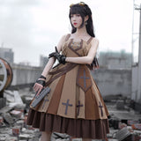 Gothic Lolita Harajuku Style Clothing Military Style Lolita Dress Solid Color Retro Military Uniform Lolita Autumn and Winter Full Set