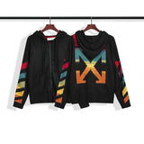 Off White Winter Sweaters Zipper Men's and Women's Sweater Coat