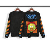 Off White Winter Sweaters Simpson Arrow Black Mohair round Neck Pullover