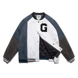 Letterman Jacket Outfit Senior Jackets Varsity Baseball Coat Winter Blue round Neck Casual Baseball Uniform Loose