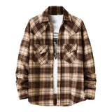 Mens Flannel Jacket Plaid Shirt Men's Style Coat Shirt
