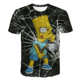 The Simpsons Hoodie Summer 3D Digital Printing Breathable Short-Sleeved T-shirt for Men