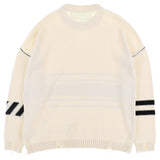 Off White Winter Sweaters Autumn and Winter Striped Knitted Sweater