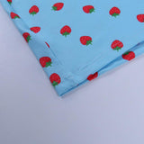 Lapel Strawberry Print Long Sleeve Bodycon Dress Retro Dress