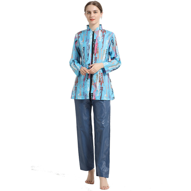 Burkini Swimwear Muslim Fashion Outfits Printed Muslim Swimsuit Conservative Sportswear Swimming Suit