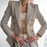 Women Blazar Pants Suit Women's Slim Fit Solid Color Fashion Casual Short Coat