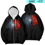 Men Spider Hoodie Autumn And Winter Spider-Man Zipper Hooded Sweater Slim Fit