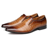 Indo Western Shoes Square Toe Vintage Casual Shoes Crocodile Pattern Slip on Leather Shoes