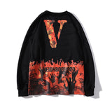 Vlone Printed Sweater Pullover Large V Loose Terry Men's Women's Pullover Coat