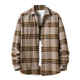 Mens Flannel Jacket Plaid Shirt Men's Style Coat Shirt