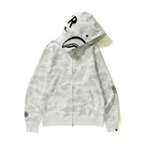 Shark Print Hoodie Men and Women plus Size Loose Hoodie Coat