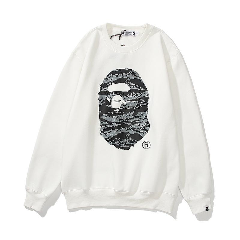 Shark Print Sweatshirts Printed Men's and Women's Casual Fleece-Lined Crew Neck Sweater