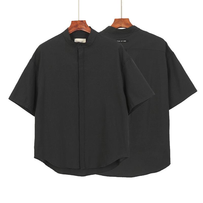 Fog T Shirt Tops Summer Men's Casual Henley Retro Short Sleeve Shirt Fear Of God