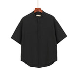 Fog T Shirt Tops Summer Men's Casual Henley Retro Short Sleeve Shirt Fear Of God