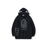 Shark Print Hoodie Reflective Sweater Teen Hooded Coat