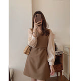 Work Dresses for Girls Autumn Dress Women's Long Sleeve Waist Trimming Slimming Skirt