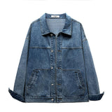 Men's Denim Jacket Men's Loose Casual plus Size Casual Top Vintage Men Denim Jacket