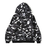 Shark Print Hoodie Shark Camouflage Luminous Embroidered Hoodie Hip Hop Men's and Women's Hoodie Coat