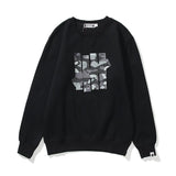 Shark Print Sweatshirts Printed Men's and Women's Casual Fleece-Lined Crew Neck Sweater