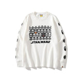 Shark Print Sweatshirts Ape Head and Star Wars White Warrior Loose Casual Couple Pullover Sweatshirt