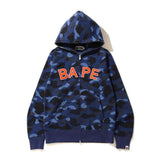 Shark Print Hoodie Men's Sports Camouflage Embroidered Letter Hooded Sweater Coat