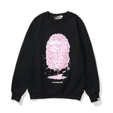 Shark Print Sweatshirts Autumn and Winter Fashion Brand Pink Camouflage Logo Sweater