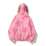 Shark Print Hoodie Sweater Coat Hoodie Male and Female Couples Wear