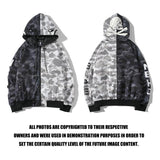 Shark Print Hoodie Multicolor Jacket Coat for Men and Women