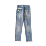 Shark Print Pant Men's Casual Shark Meteor Lightning Washed Ripped Jeans