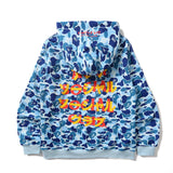 Shark Print Hoodie Autumn and Winter Men's and Women's Casual Camouflage Hooded Sweater Pullover Coat