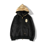 Shark Print Hoodie Shark Coat Black Gold Zipper Price