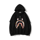 Shark Print Hoodie Male and Female Couples Wear Pullover Long Sleeve Sweater