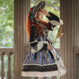 Gothic Lolita Harajuku Style Clothing Lolita Small Skirt Op Long Sleeve Skirt Lolita Autumn and Winter Tea Party Skirt