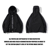 Shark Print Hoodie Spring/Summer Young Men Trend Solid Color Letter Trench Coat