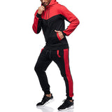 Men Tracksuit Set Jogging Suits Mens Autumn Winter Men Hooded Color Matching Casual Sport Cardigan