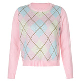 Preppy Aesthetic Outfits Autumn and Winter Woolen Long-Sleeved Top Casual Loose Knitted Sweater