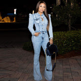 Women Plus Size Jeans Fashion Casual Slim Fit One-Piece Denim Trousers for Women
