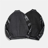 Letterman Jacket Outfit Senior Jackets Varsity Baseball Coat Winter Clothes Contrast Color Stitching Sleeves Baseball Uniform Boys Loose
