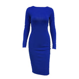 Women Summer Dresses  Midi Dress  Sexy Backless Long-Sleeve Zipper Mid-Length Dress For Spring, Summer, Autumn Winter