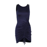 Women Summer Dresses Mini Dress Autumn Fashion Sexy Solid Color Short Skirt Dress Summer