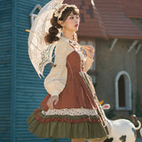Gothic Lolita Harajuku Style Clothing Lolita Small Skirt JSK Japanese Pastoral Style Splicing Light Lolita Dress