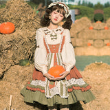 Gothic Lolita Harajuku Style Clothing Lolita Small Skirt JSK Japanese Pastoral Style Splicing Light Lolita Dress