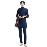 Burkini Muslim Swimwear Conservative Printed Sunscreen Detachable Four-Piece Swimsuit