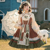Gothic Lolita Harajuku Style Clothing Lolita Small Skirt JSK Japanese Pastoral Style Splicing Light Lolita Dress