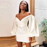 Women Summer Dresses Mini Dress Autumn Winter Sexy Women's Solid Color Short Skirt Dress